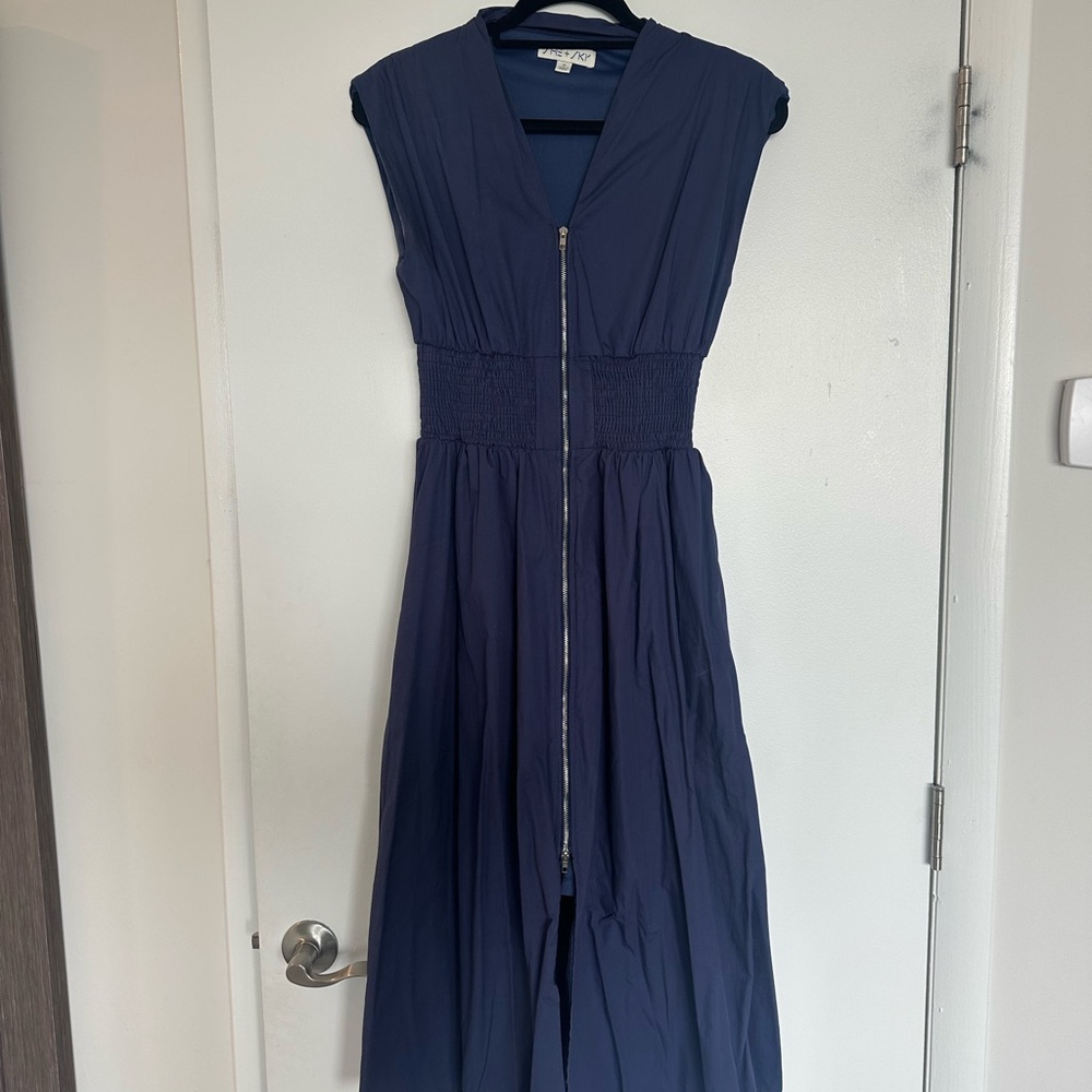 Navy Zip-Front Women's Dress